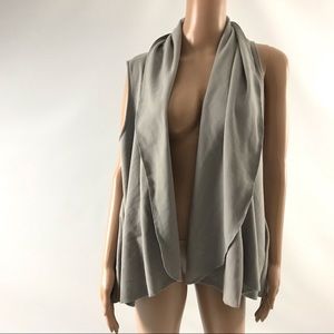 New Women Open Front Vest S Gray Cardigan
